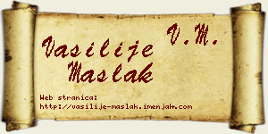 Vasilije Maslak vizit kartica